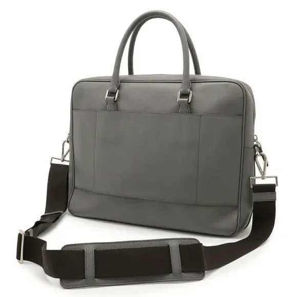 Prada Leather Triangle Logo Briefcase - Picture 2 of 9